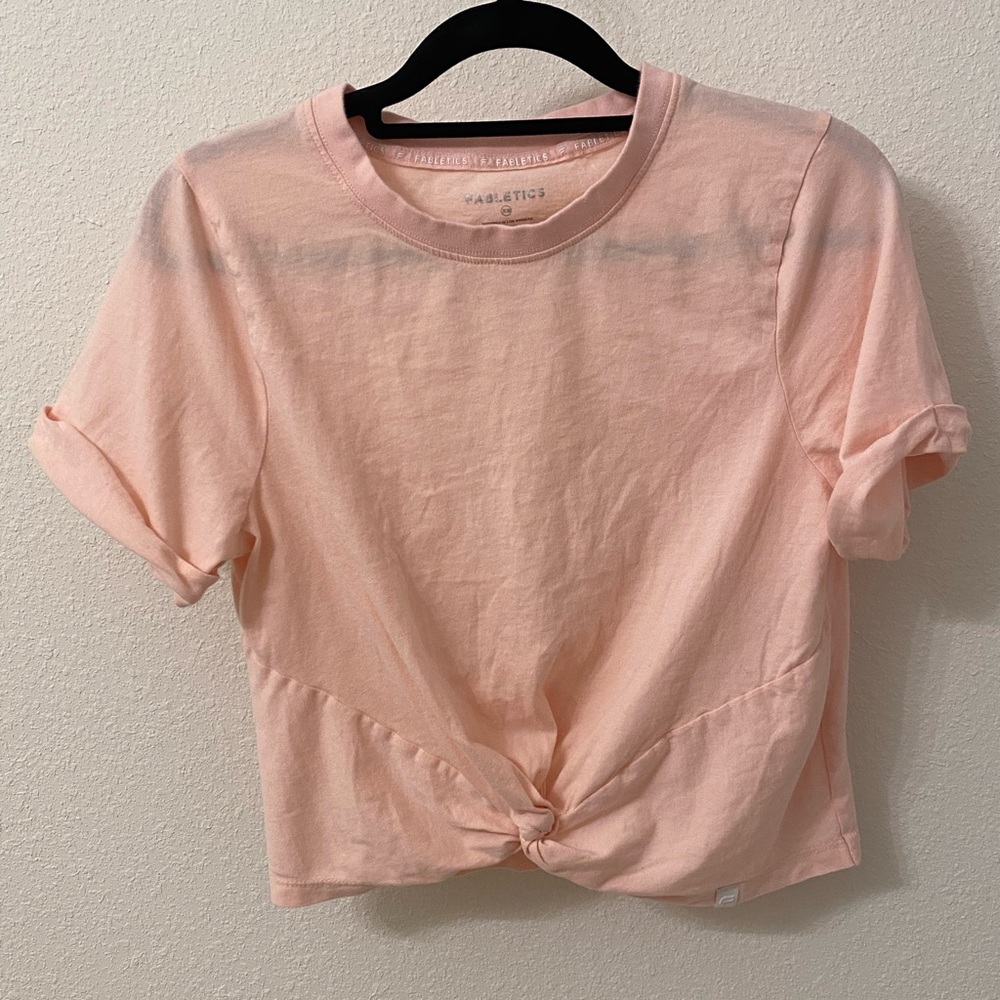 Fabletics Light Pink Knotted Tee